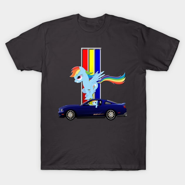 Mustang Rainbow Dash T-Shirt by PCoates